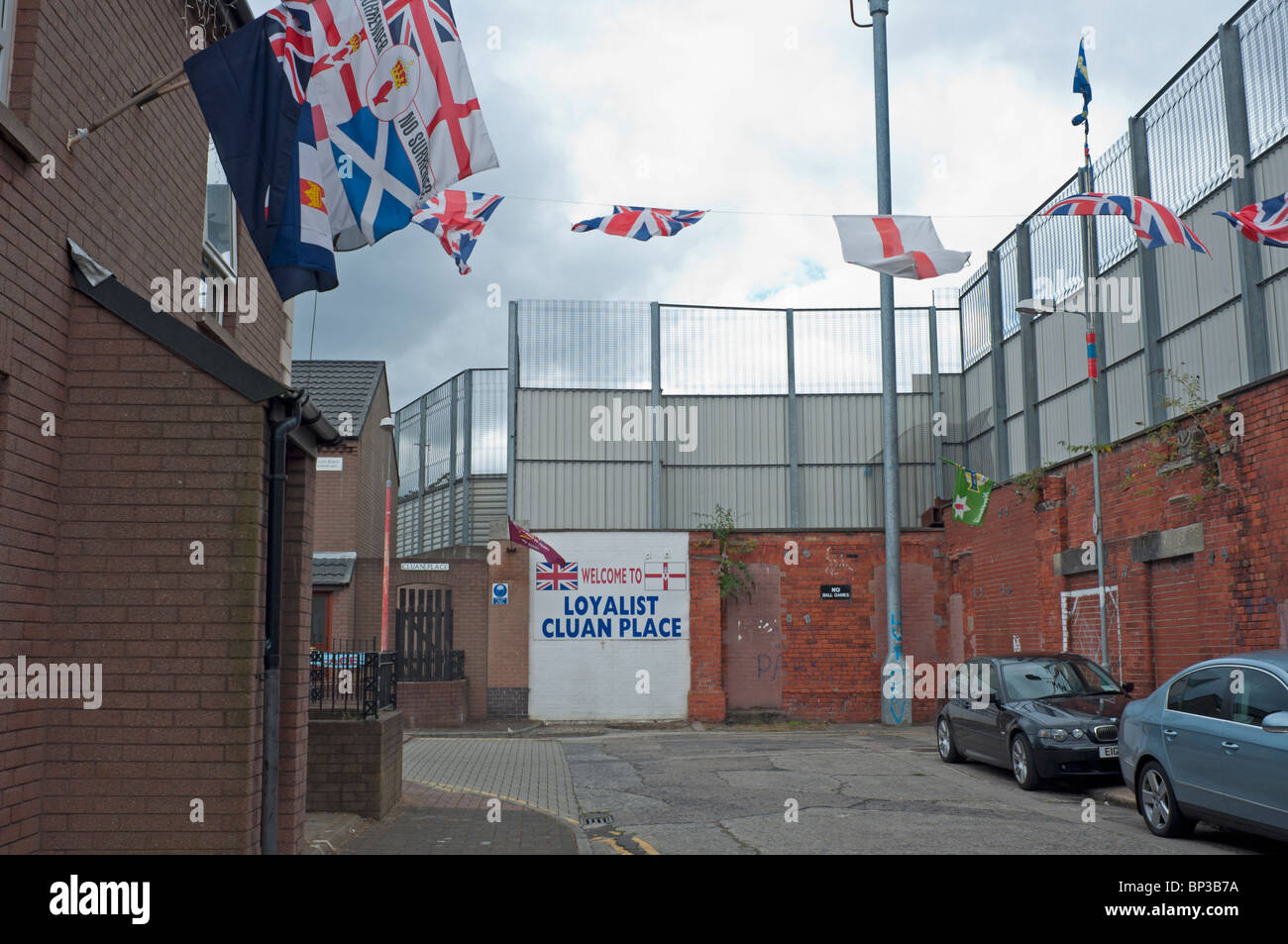 Entrance to Cluan Place, Albertbridge Road, East Belfast Stock Photo