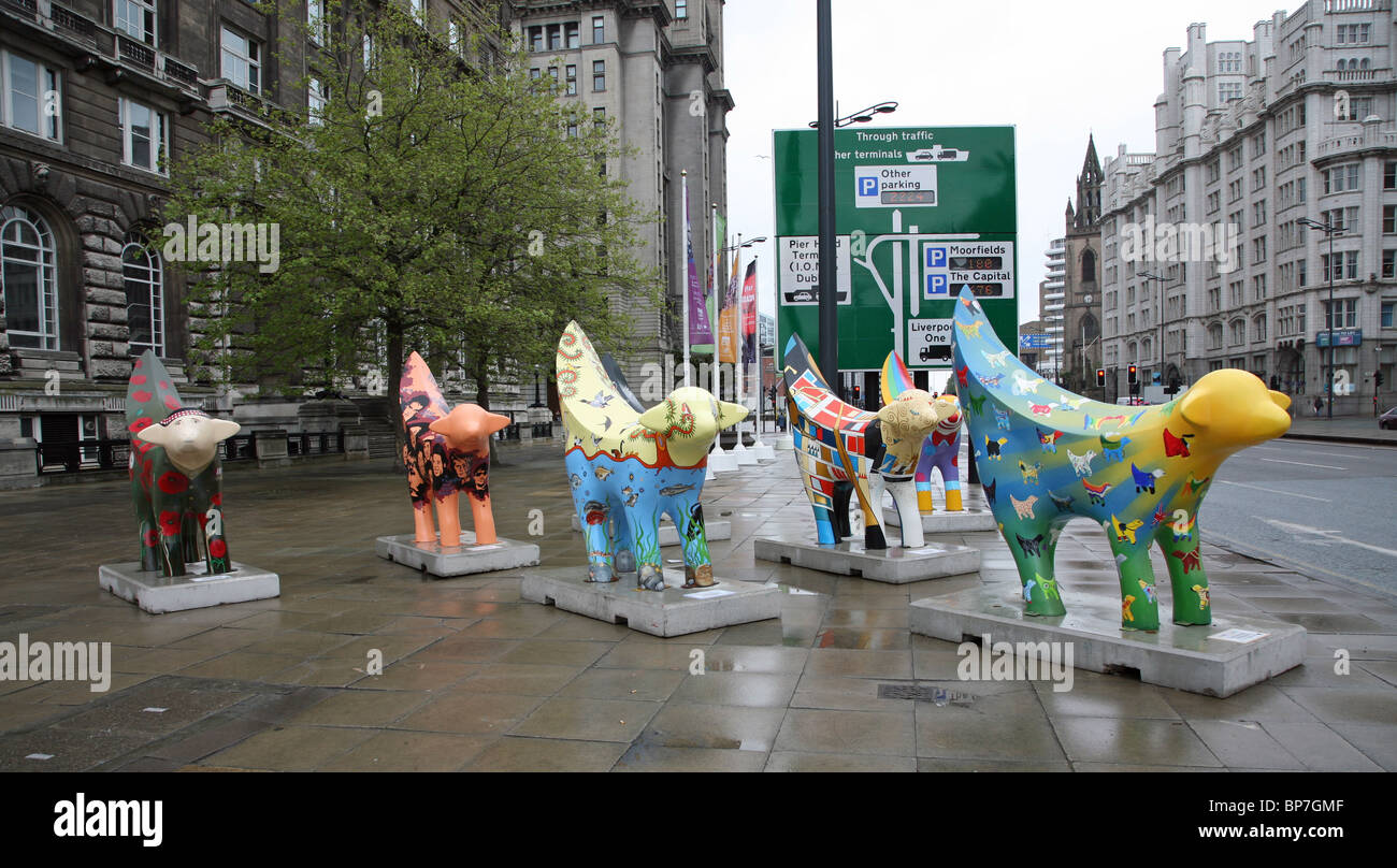 Superlambanana sculptures Liverpool, England, UK Stock Photo 30899583