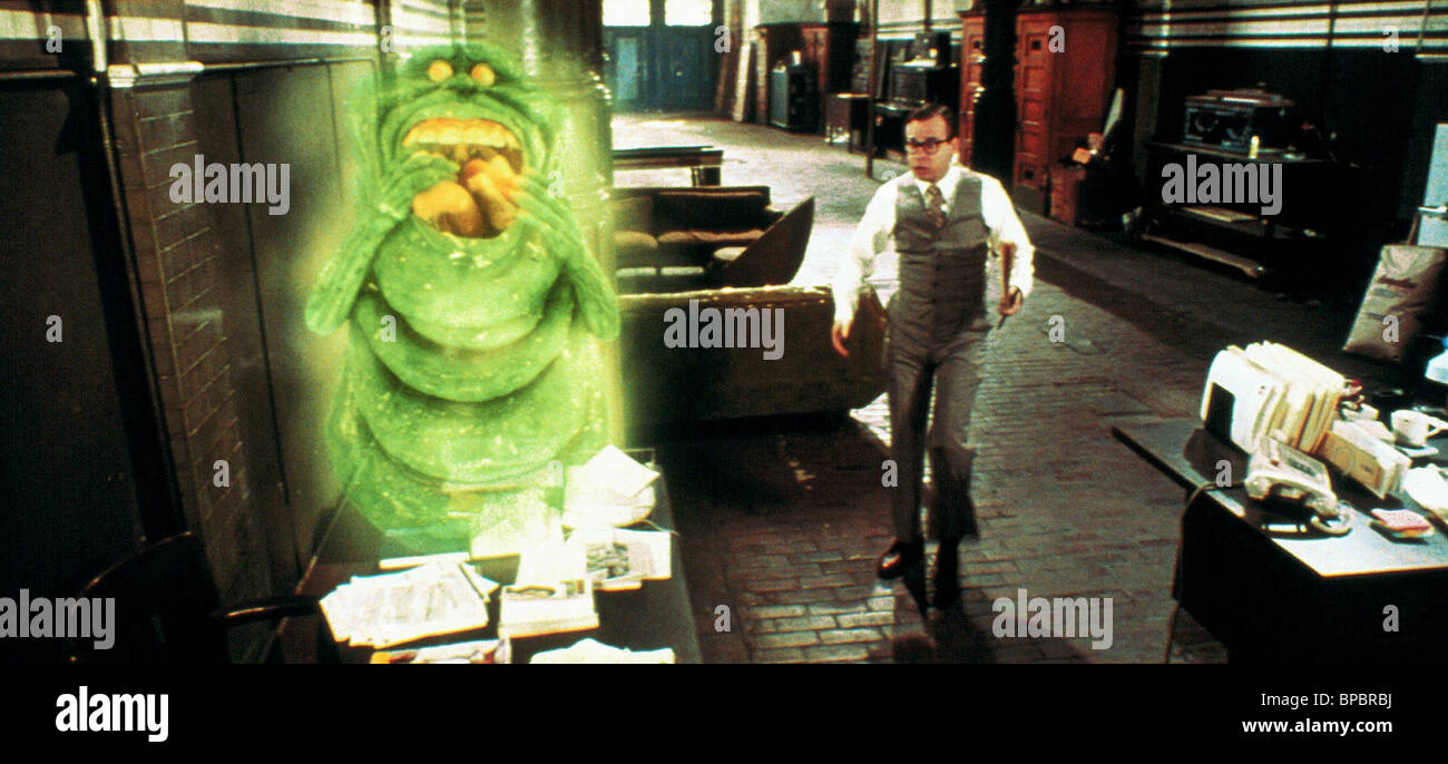 RICK MORANIS & SLIMER GHOSTBUSTERS II (1984 Stock Photo, Royalty Free