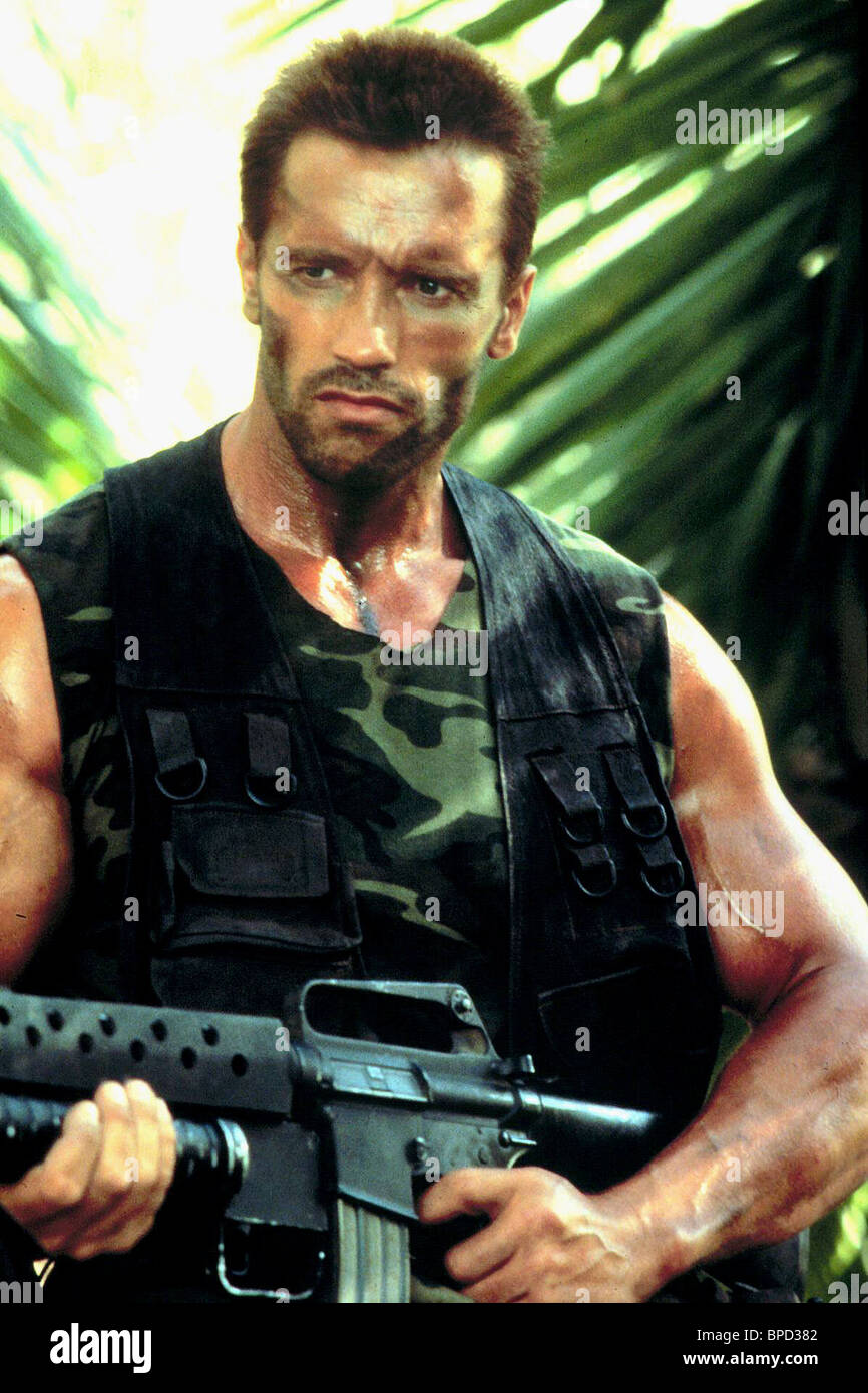 ARNOLD SCHWARZENEGGER PREDATOR (1987 Stock Photo, Royalty Free Image