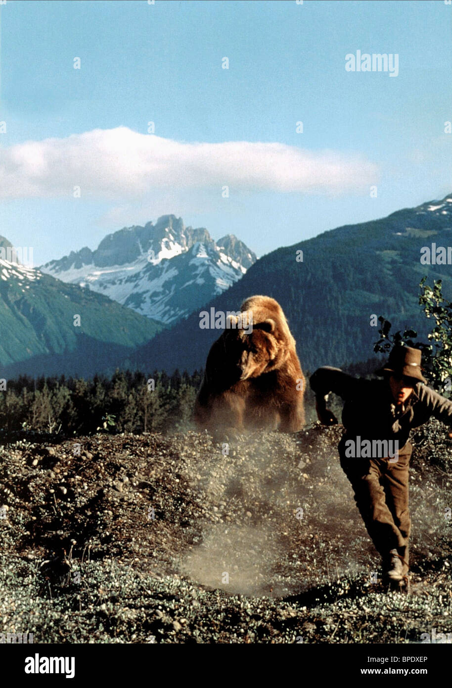 ETHAN HAWKE & BEAR WHITE FANG (1991 Stock Photo, Royalty Free Image