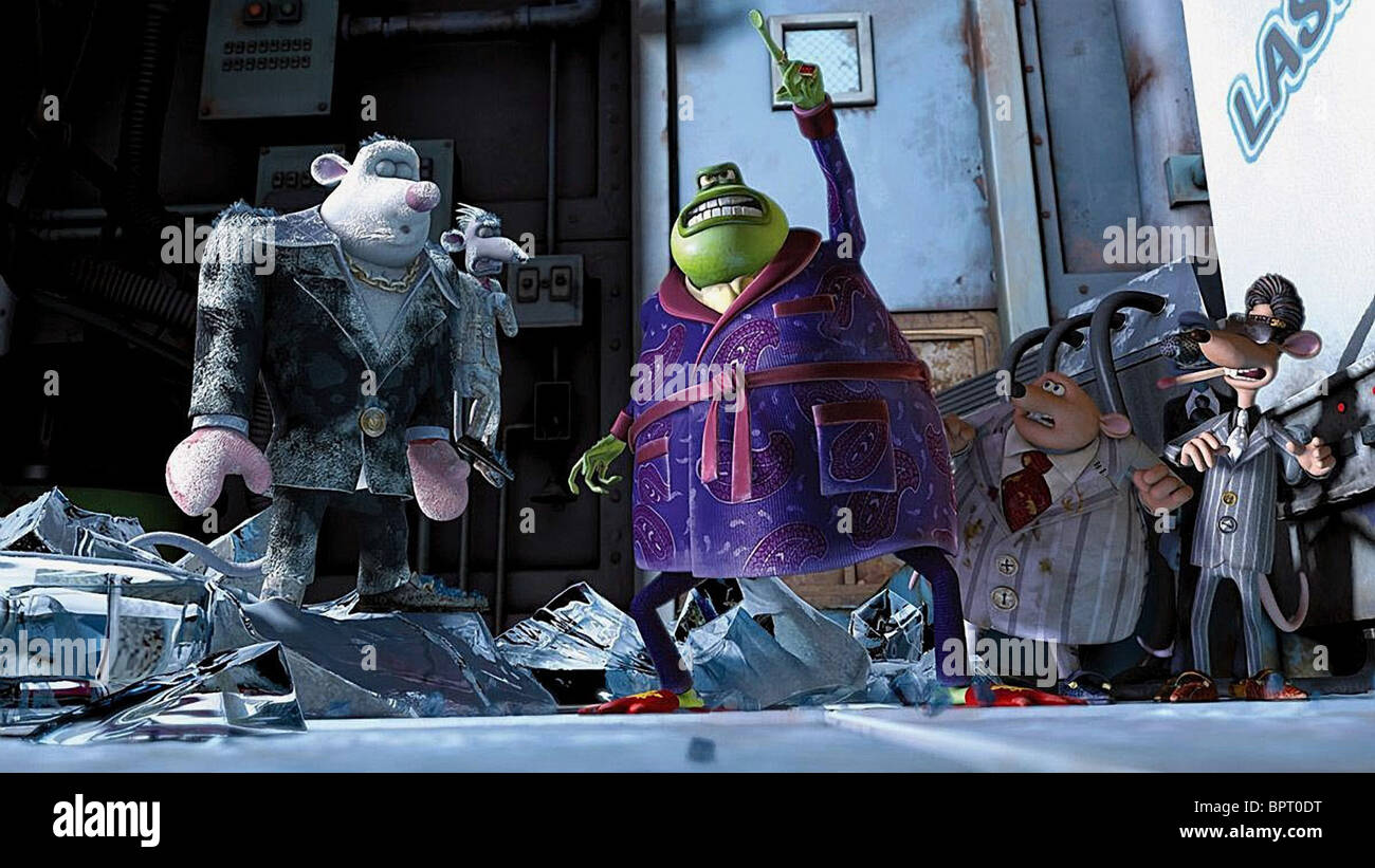 WHITEY SPIKE & TOAD FLUSHED AWAY (2006 Stock Photo, Royalty Free Image