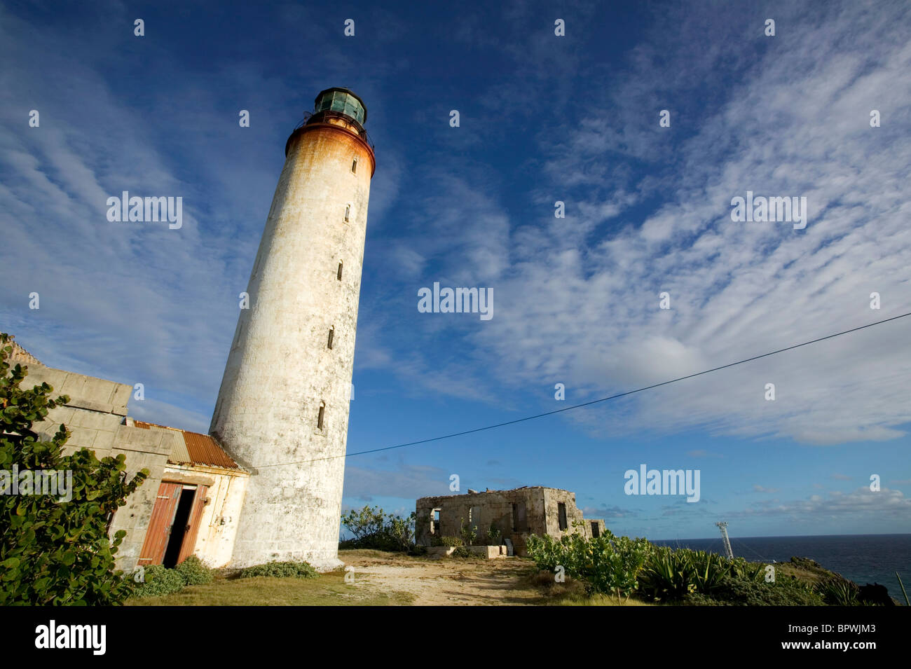 Ragged Point lighthouse in Barbados in the Caribbean Islands Stock