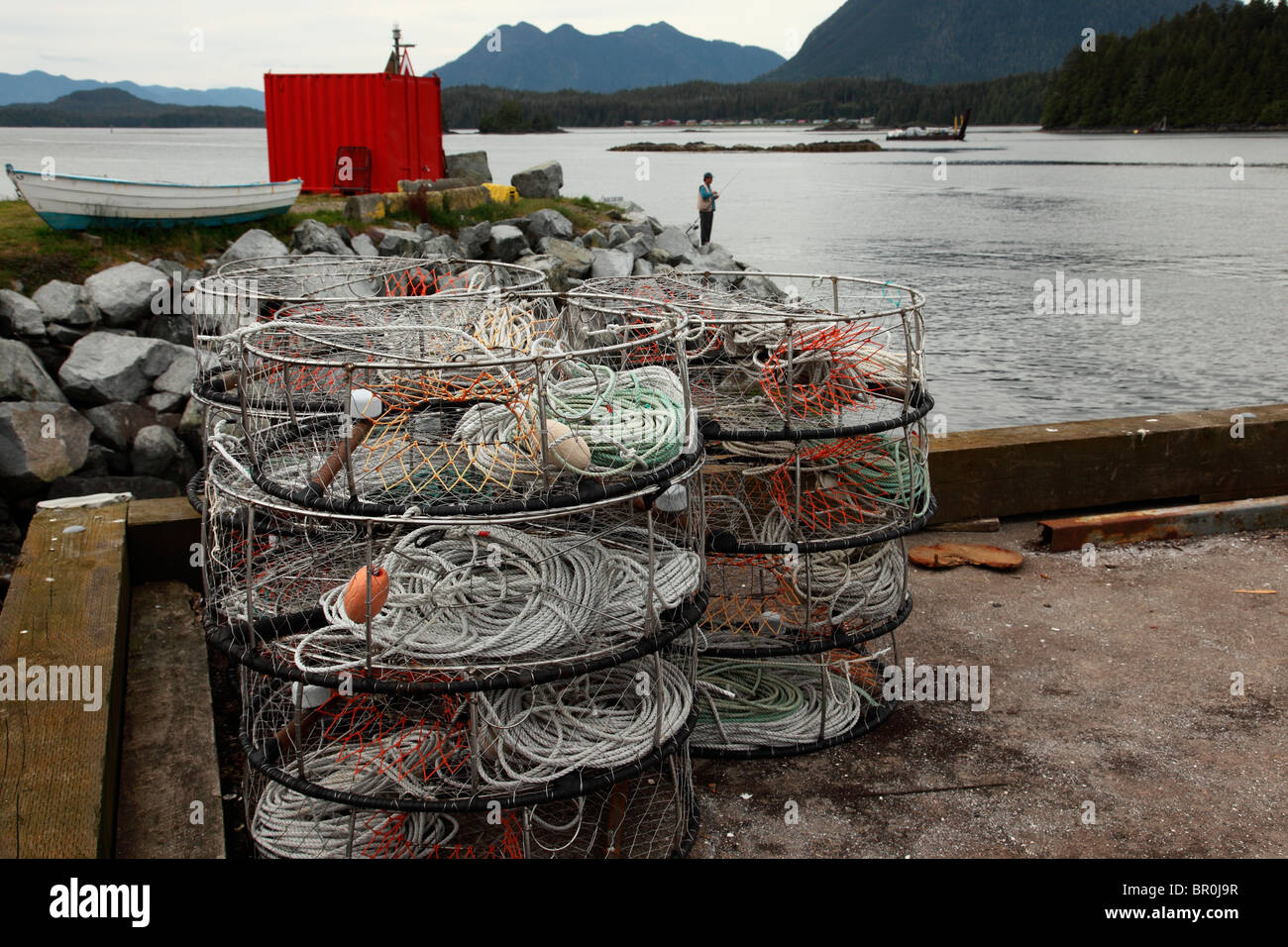 Crab Traps With Rope And Buoys Ready Foruse Hi Res Stock Photography