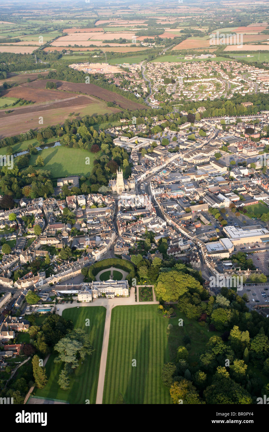 An aerial view of the Cotswold town of Cirencester, Gloucestershire Stock Photo 31365464 Alamy