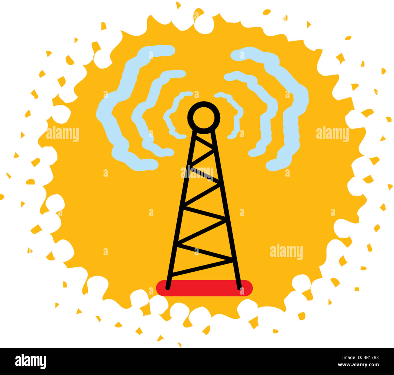 A radio tower transmitting signals Stock Photo, Royalty Free Image