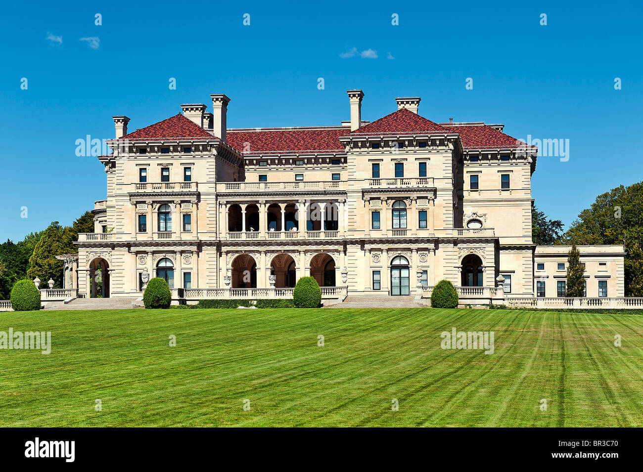 The Breakers mansion, Cliff walk, Newport, Rhode Island, RI Stock Photo