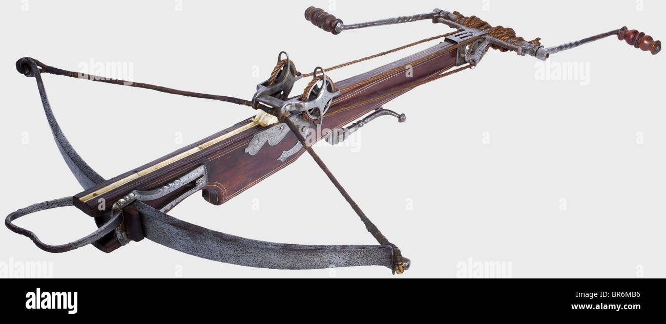 A heavy target crossbow with windlass, Flemish, first half of the Stock Photo 31495162 Alamy