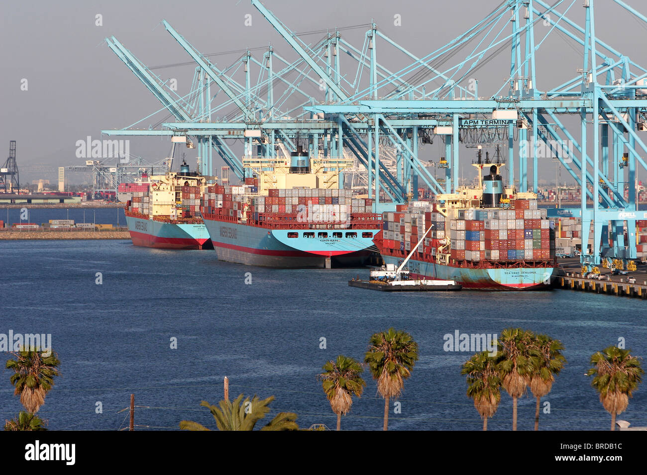 Busy Container berths at port of Los Angeles USA Stock Photo, Royalty Free Image 31641496 Alamy