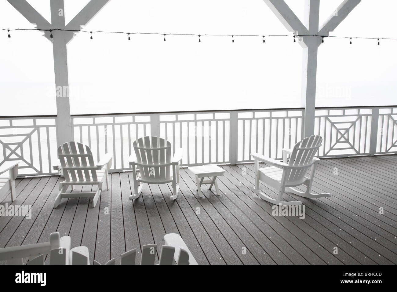 Adirondack Chairs On Porch Stock Photo Alamy