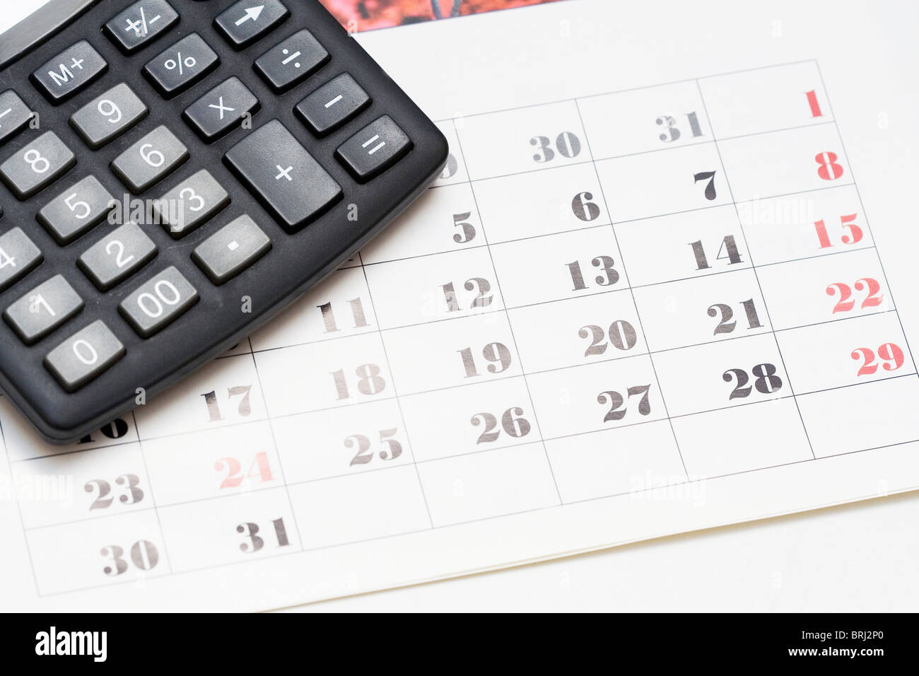 Calculator on calendar days left calculation concept (credit Stock