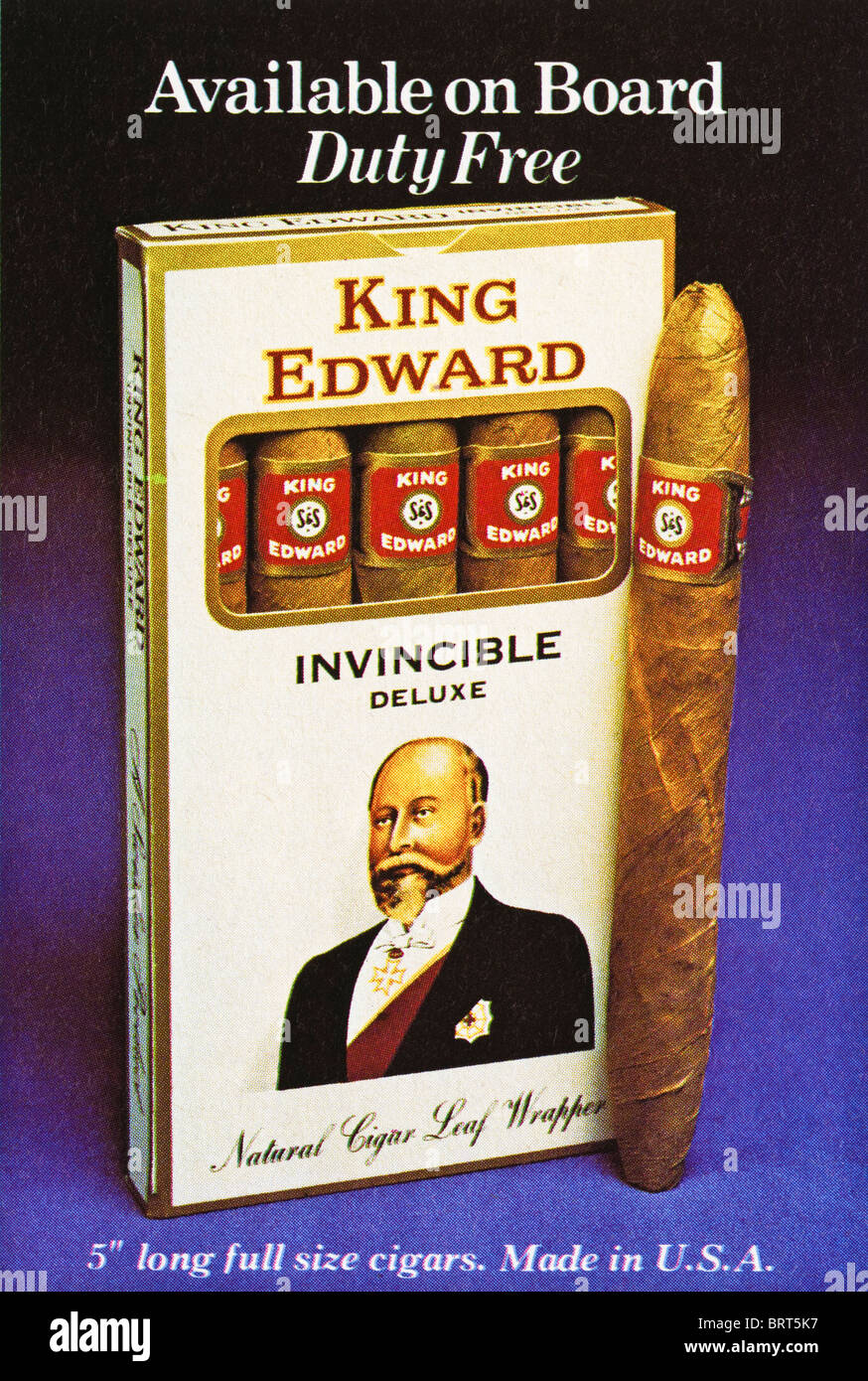 King Edward cigars advert in Britannia Airways magazine advertising