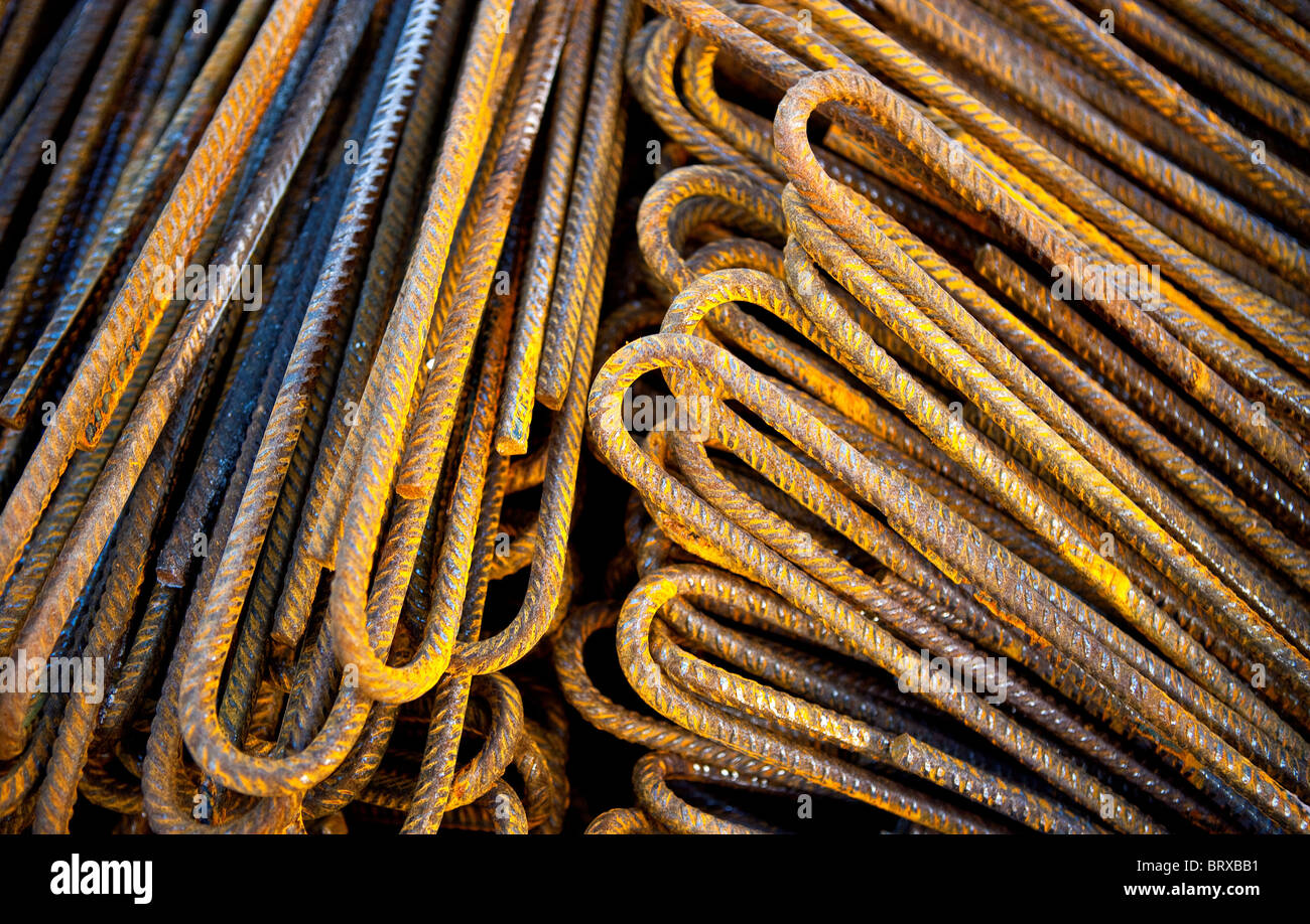 Reinforcing concrete. Pig iron, construction work. Stavanger Stock