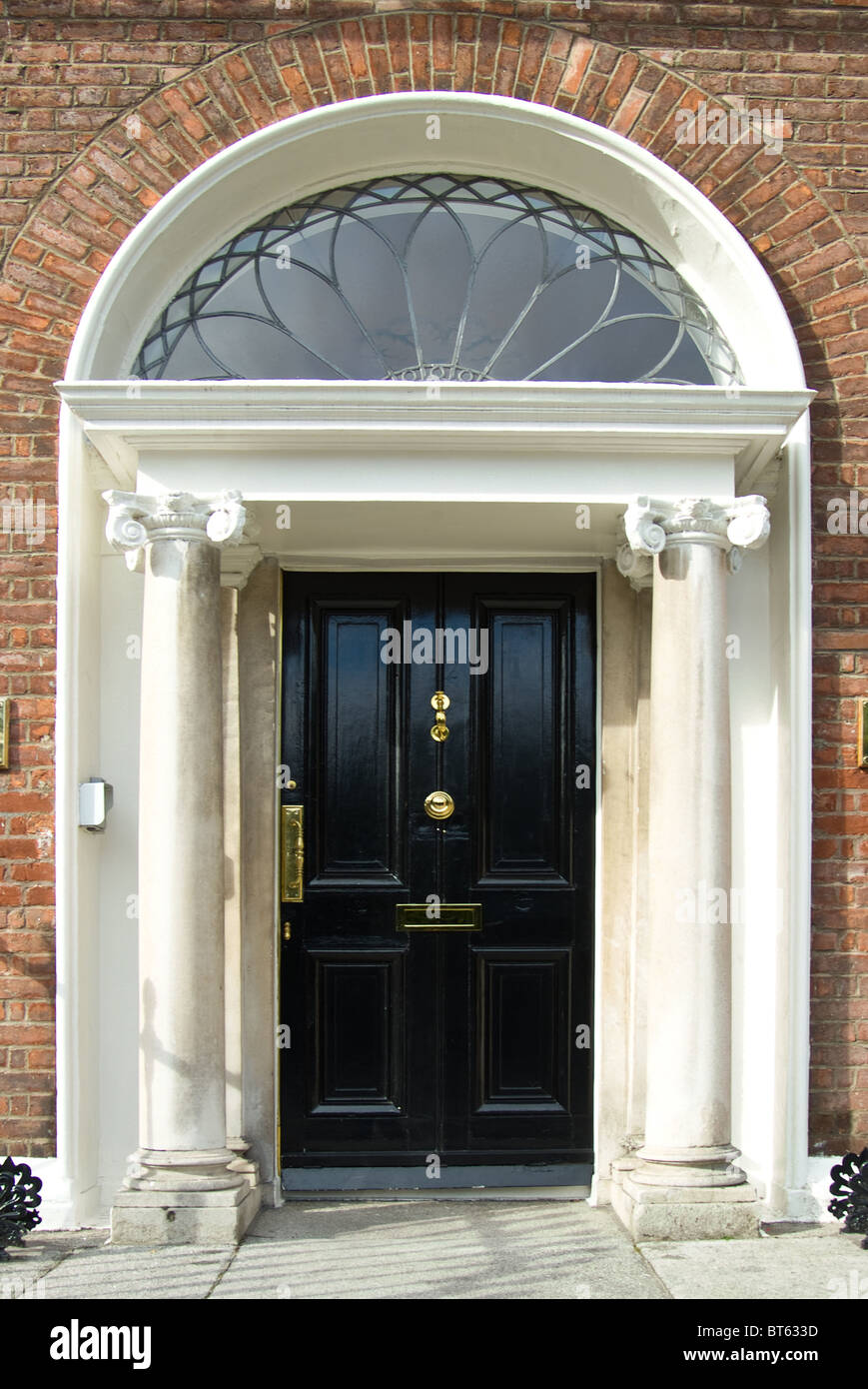 front door Dublin Ireland southern terrace entrance Stock