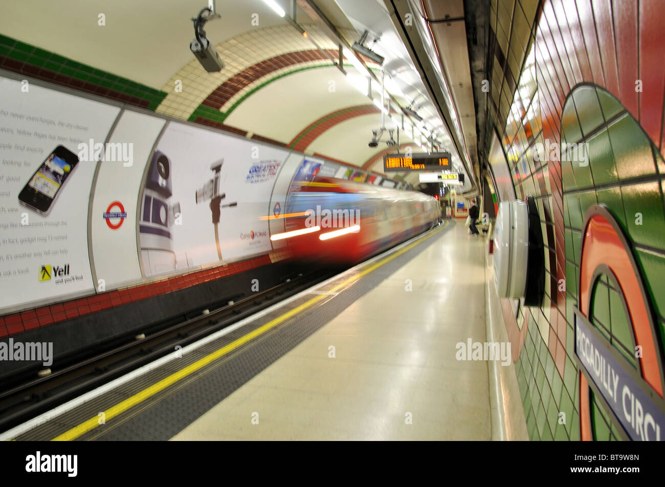 Piccadilly Circus Underground Station platform, Piccadilly, West End
