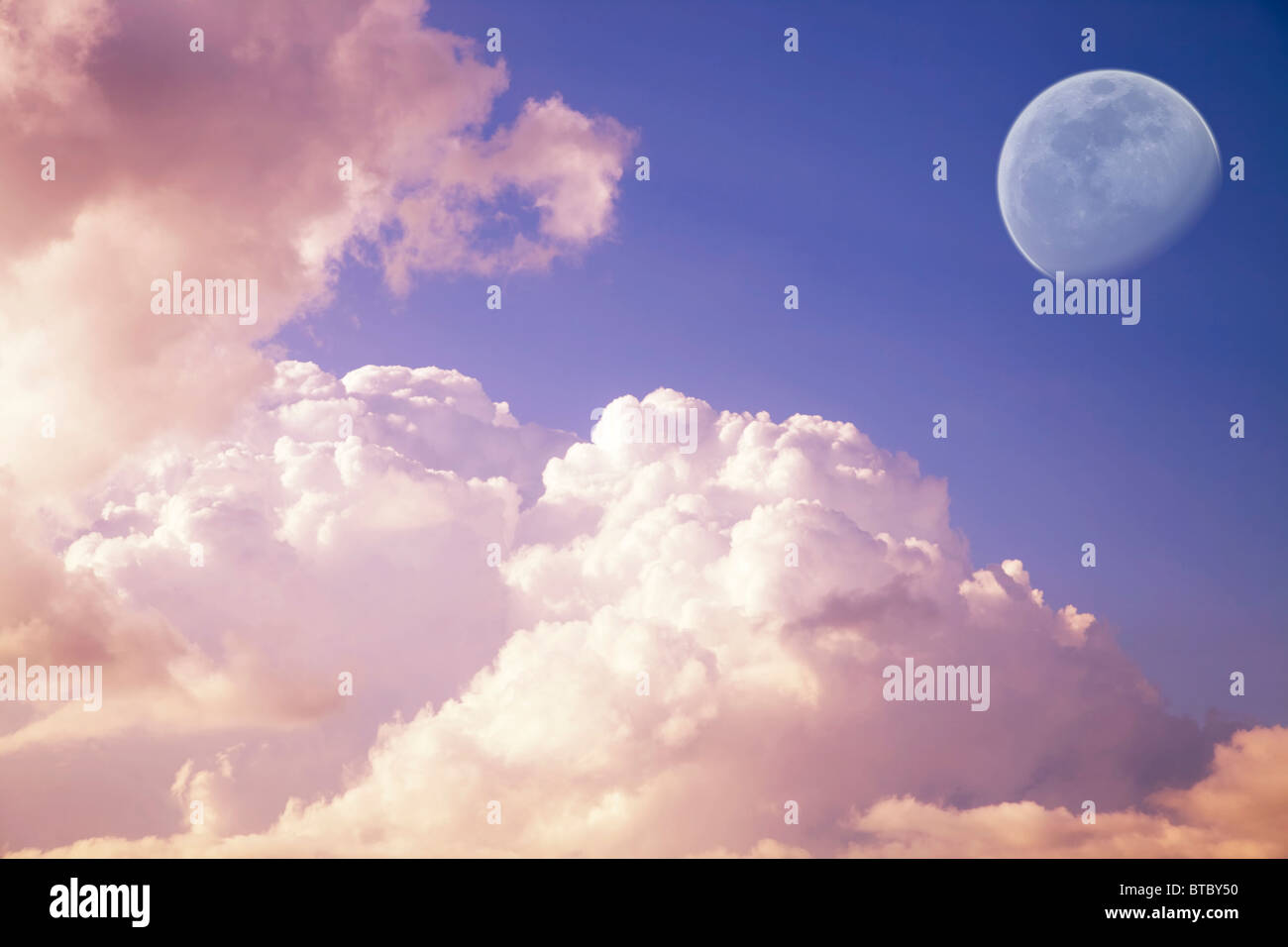 Big Moon In The Evening Sky Stock Photo Alamy