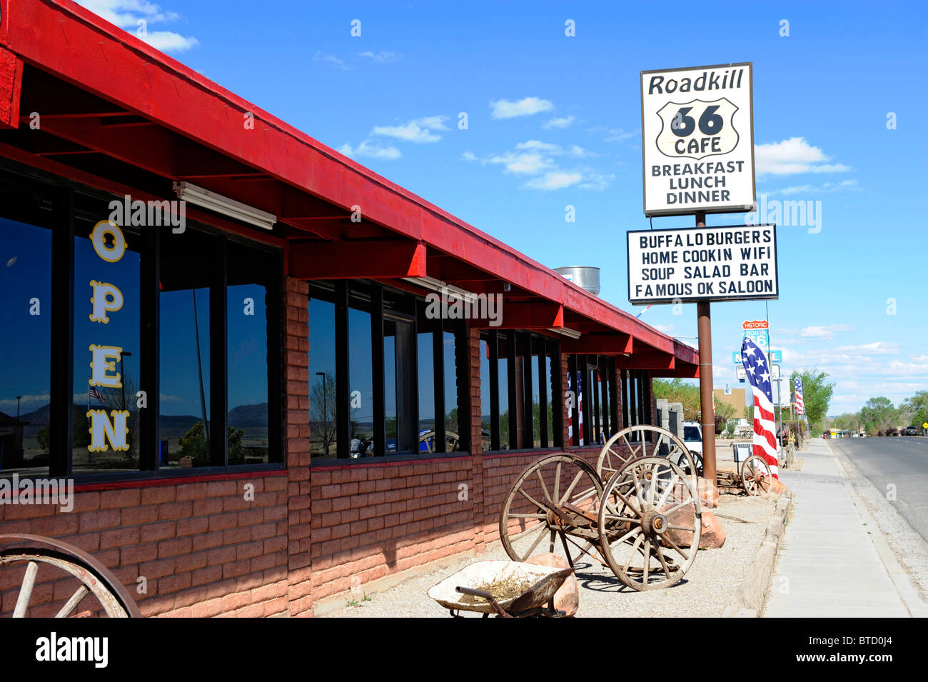Roadkill Cafe Seligman Arizona Route 66 Stock Photo, Royalty Free Image