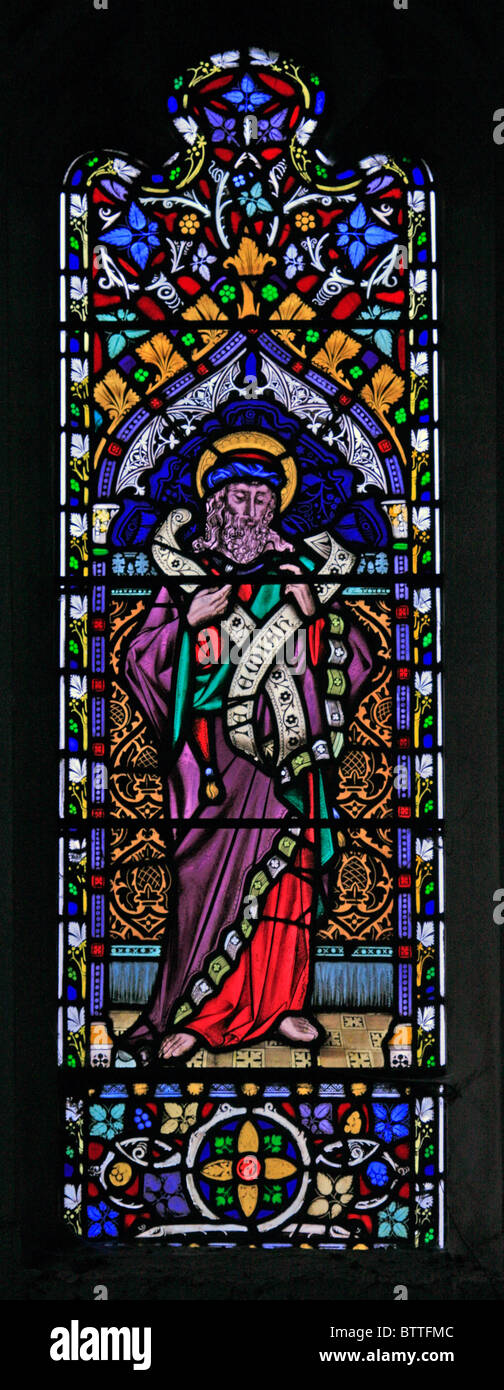 A Stained Glass Window Depicting Old Testament Prophet Jeremiah Stock