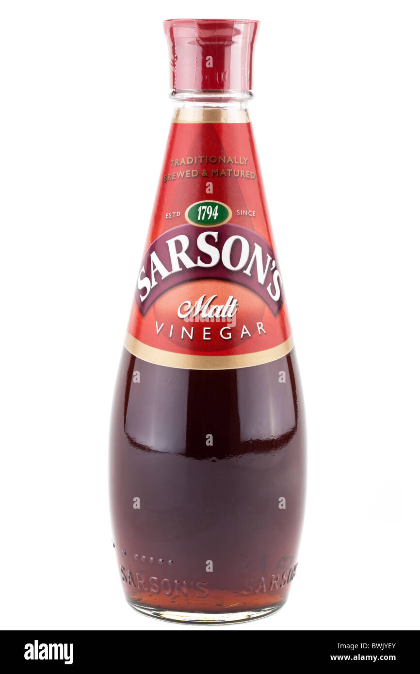 Bottle of Sarson's Malt vinegar Stock Photo, Royalty Free Image