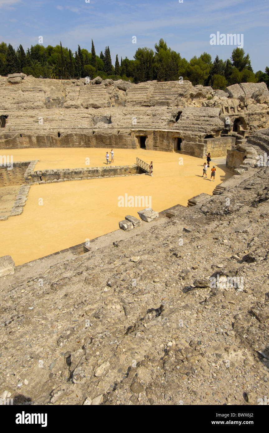 Amphitheatre Roman Ruins Of Italica Santiponce Sevilla Province