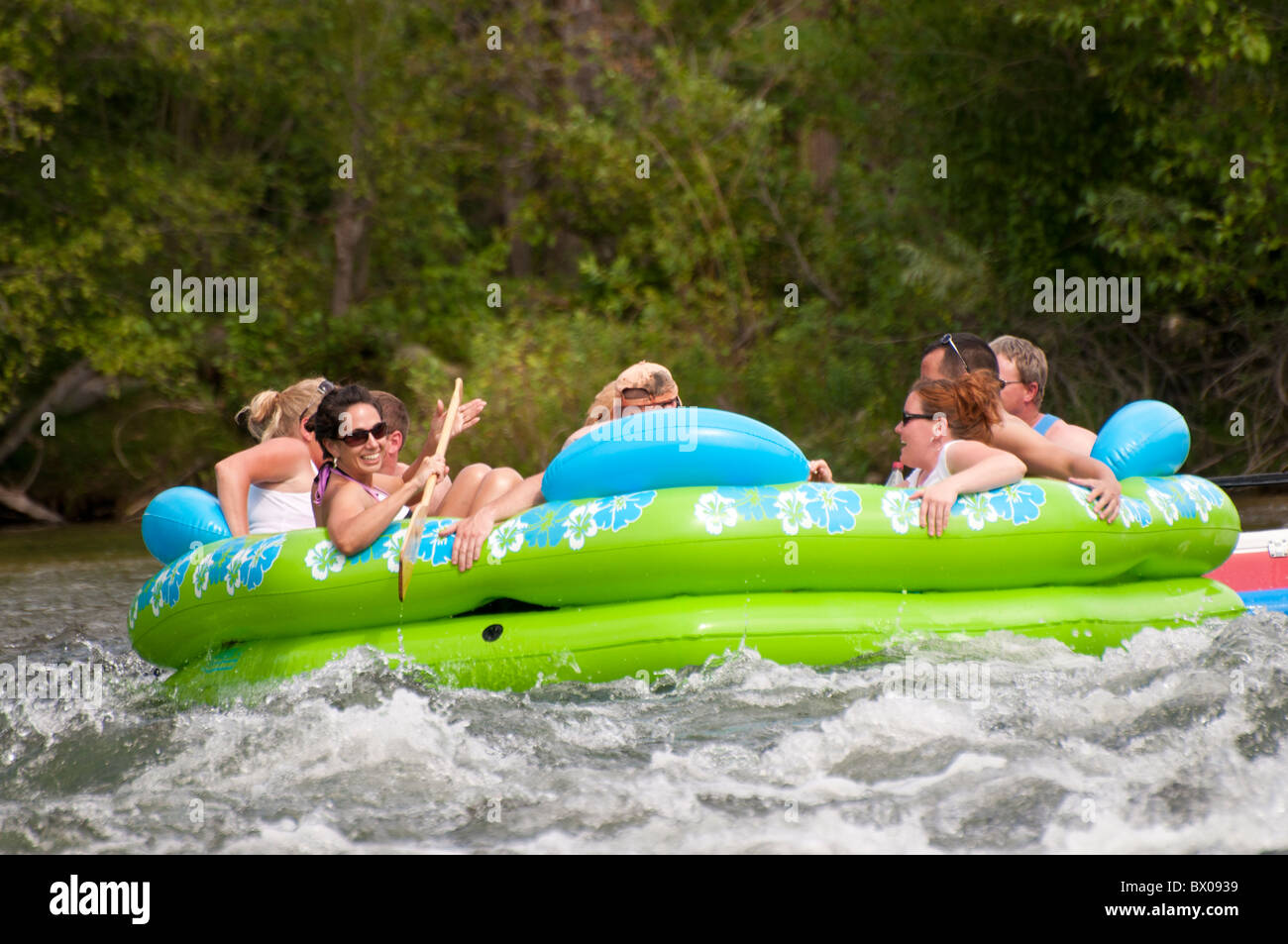 People Floating Rafting The Boise River That Runs Through Downtown