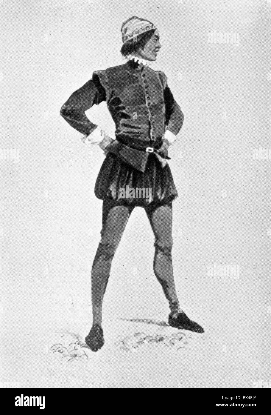 Costumes worn in England during Shakespeare's time; An Apprentice Stock