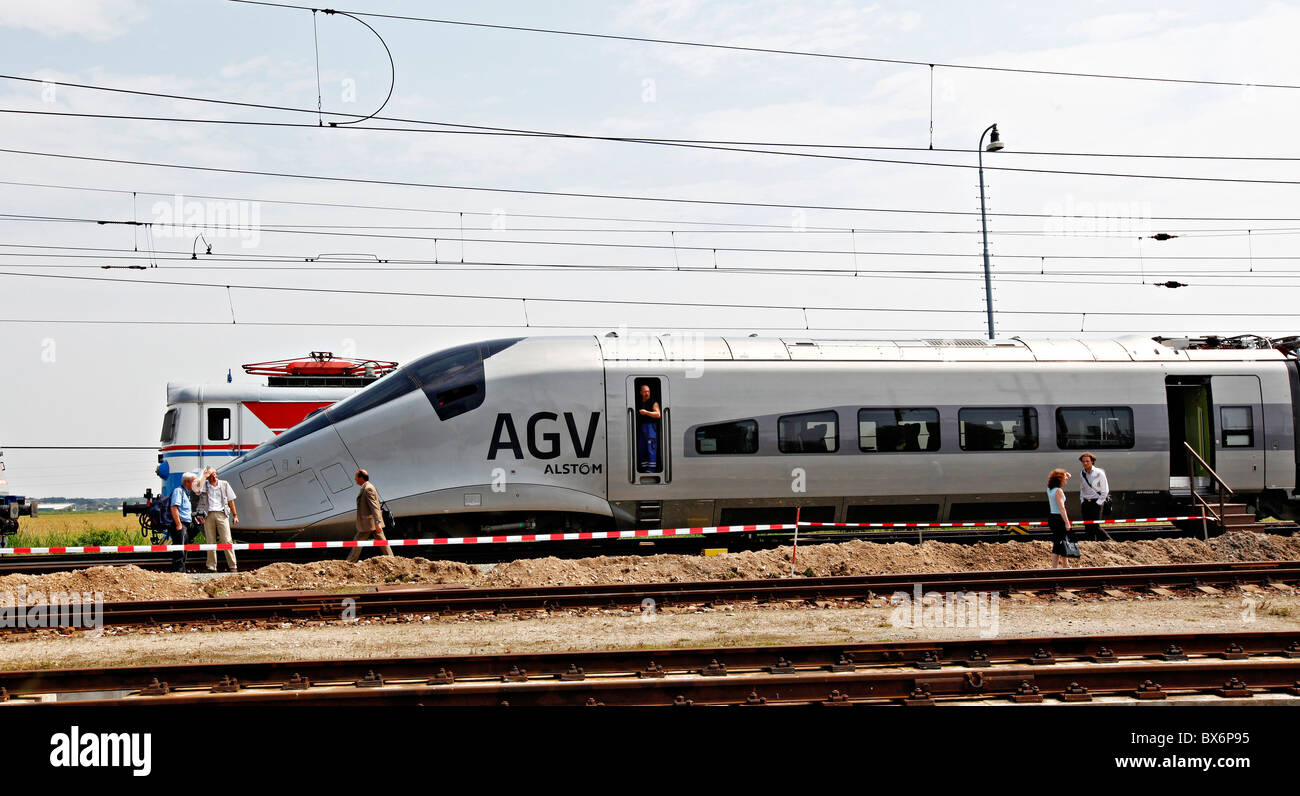 Highspeed train AGV, TGV, Alstom Stock Photo, Royalty Free Image