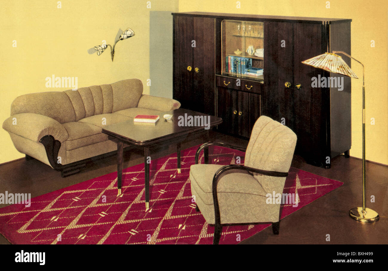 Furniture Living Room Upholstery Germany Circa 1956 1950s