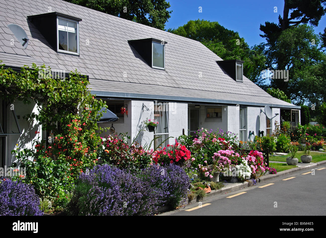 Retirement flats, Park, Park Terrace, Christchurch Stock Photo