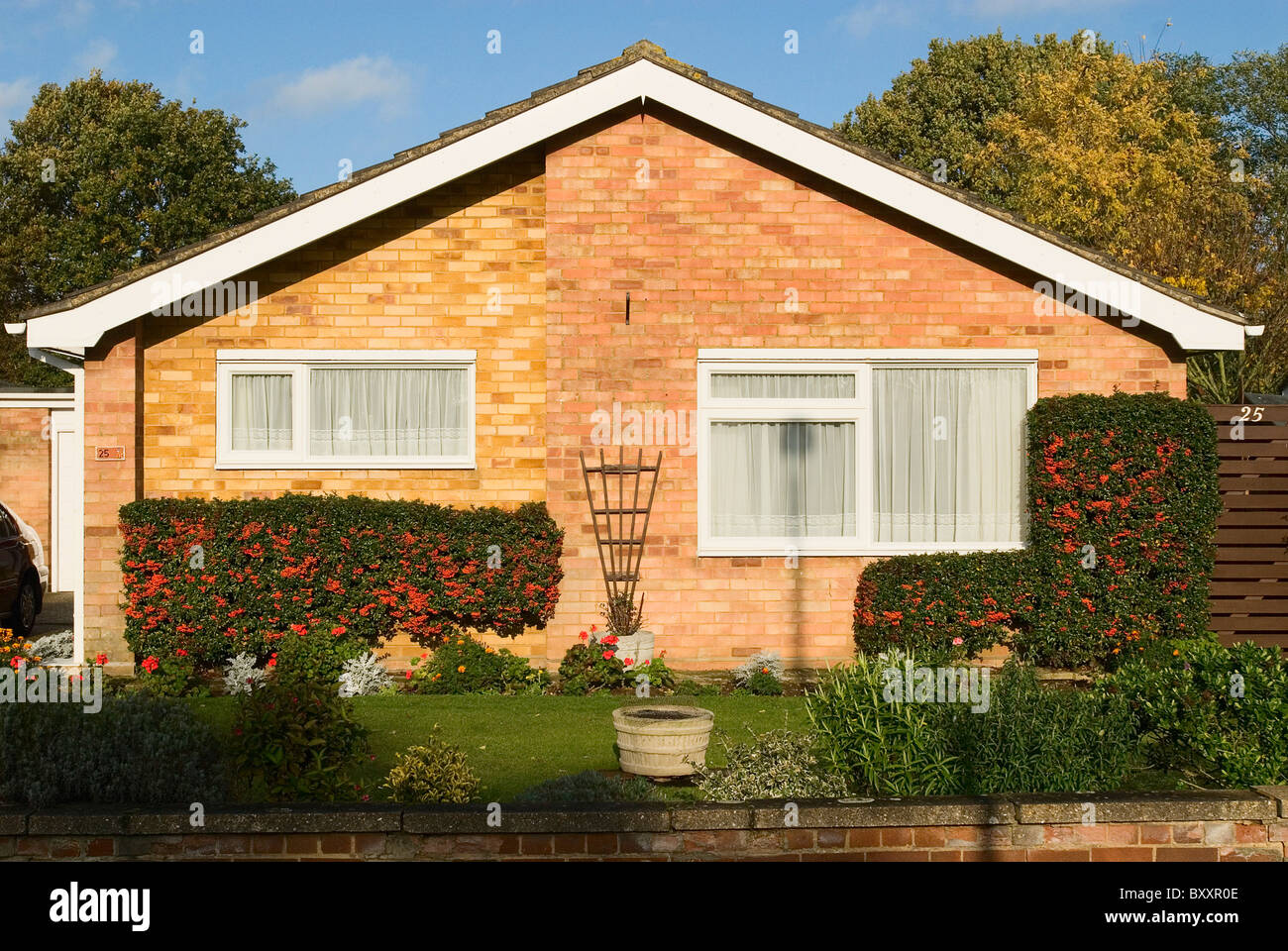 1970s Bungalow Ipswich Suffolk Uk Stock Photo, Royalty Free Image