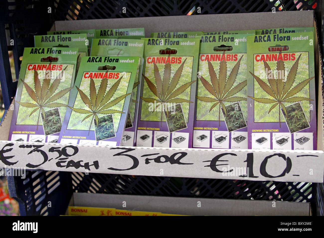 Cannabis drug seeds for sale in Amsterdam, Holland Stock Photo, Royalty