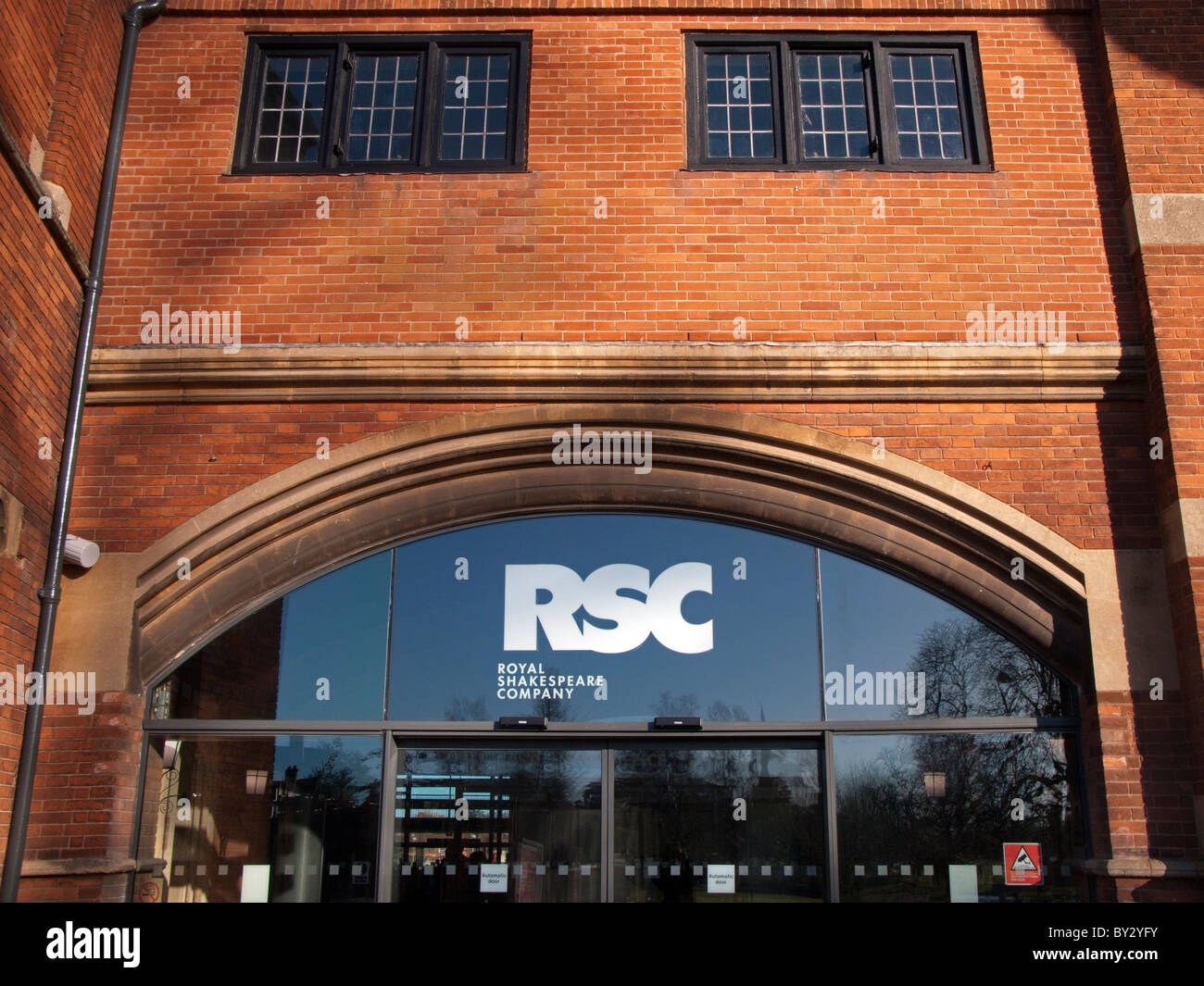 Royal Shakespeare Theatre entrance, Stratford upon Avon Stock Photo, Royalty Free Image