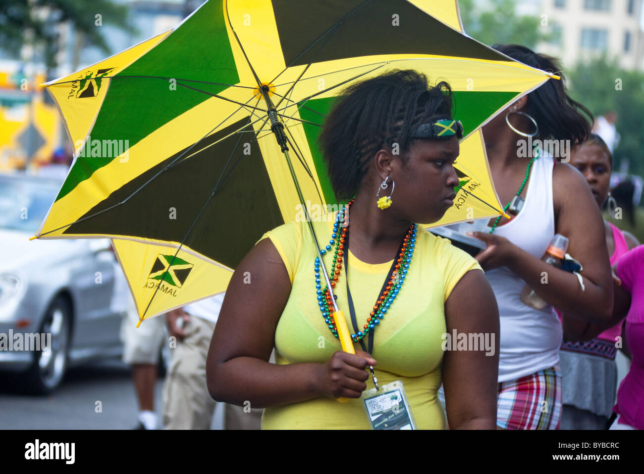 Men And Women From Jamaica March In The DC Caribbean Carnival Parade Stock Photo Royalty Free