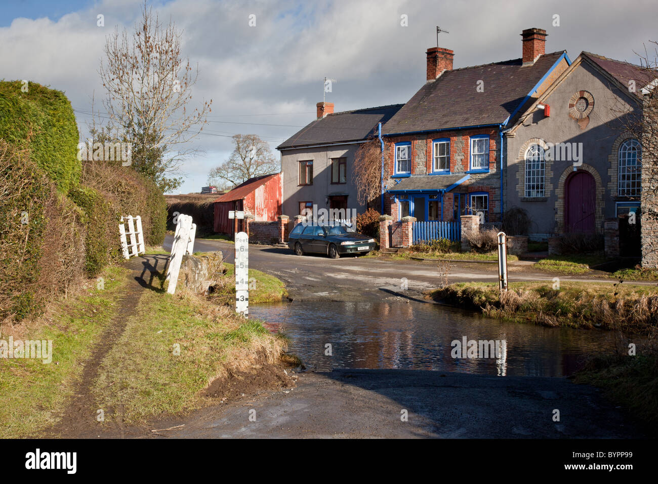 Ford at Brockton, near Castle, Shropshire Stock Photo, Royalty