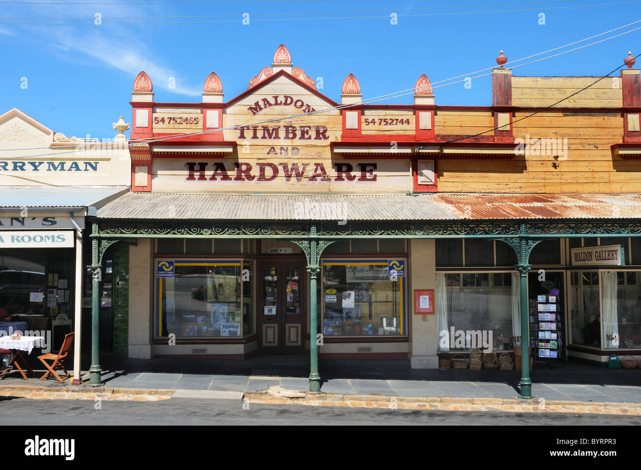 Old buildings in the goldrush town of Maldon in Victoria Australia