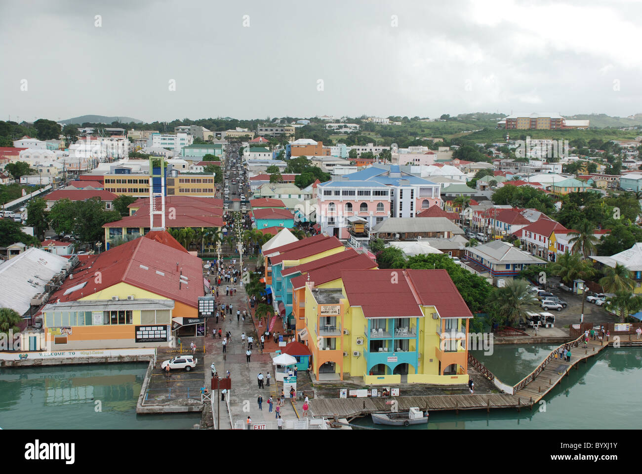 St Johns port Antigua Caribbean Stock Photo, Royalty Free Image