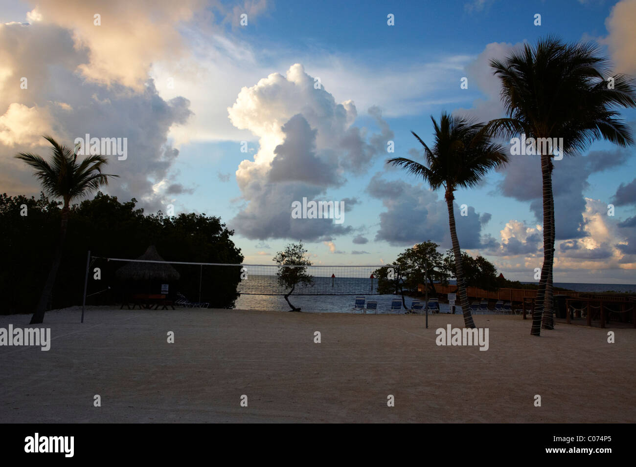 Volleyball Net On The Beach Stock Photo Alamy