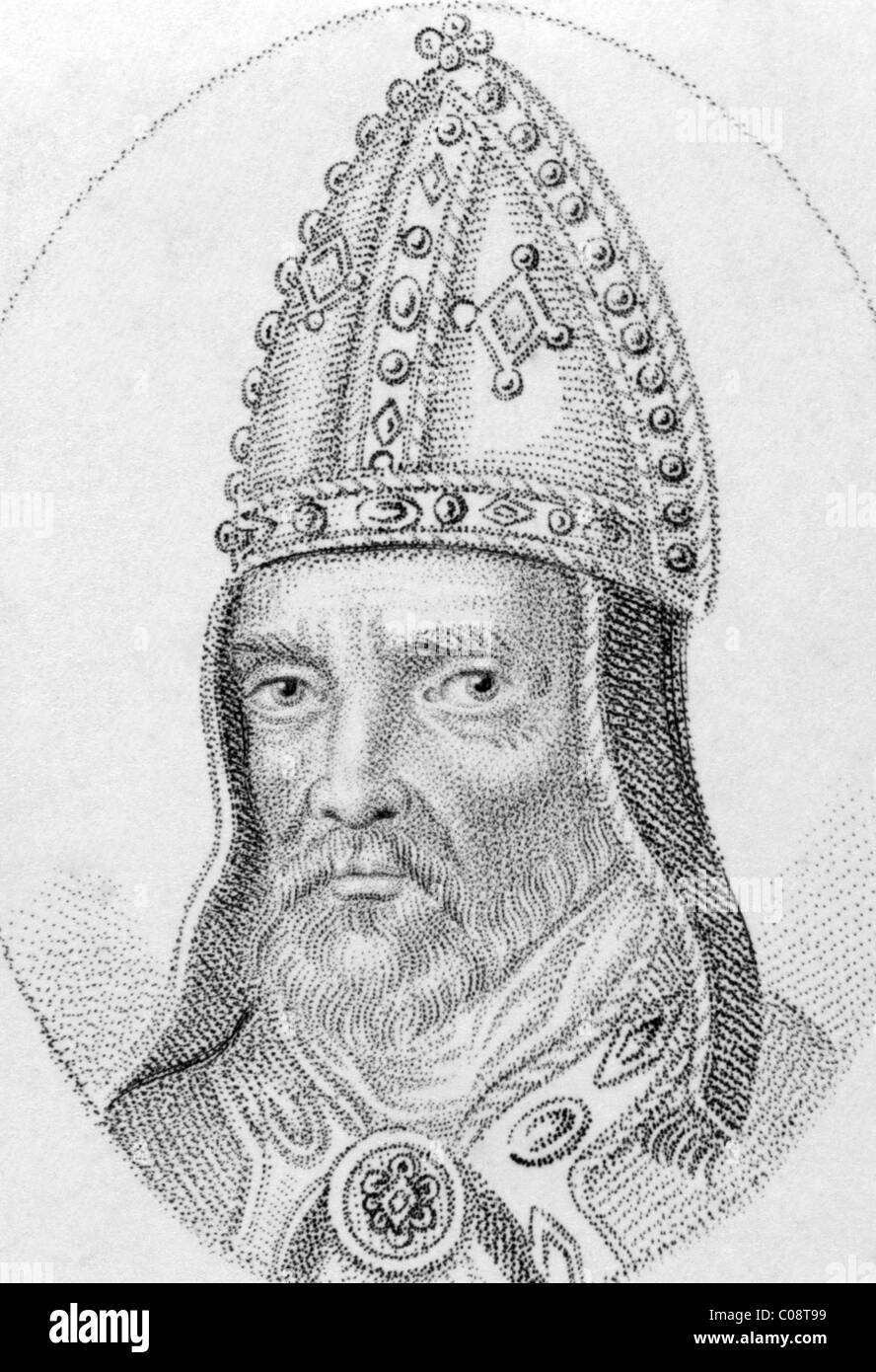 Stock Photo - William Bateman on engraving from the 1800s. Medieval Bishop of Norwich during 1344-1355 - william-bateman-on-engraving-from-the-1800s-medieval-bishop-of-norwich-C08T99