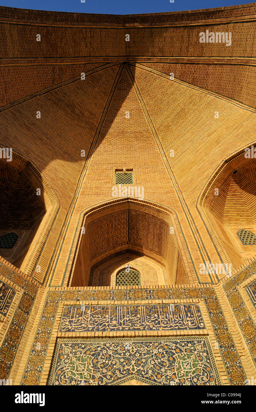 Stock Photo - Entrance portal, Ivan, Ayvon of Mir-i, Miri Arab madrasah, Bukhara, Buchara, Silk Road, Unesco World Heritage Site, Uzbekistan