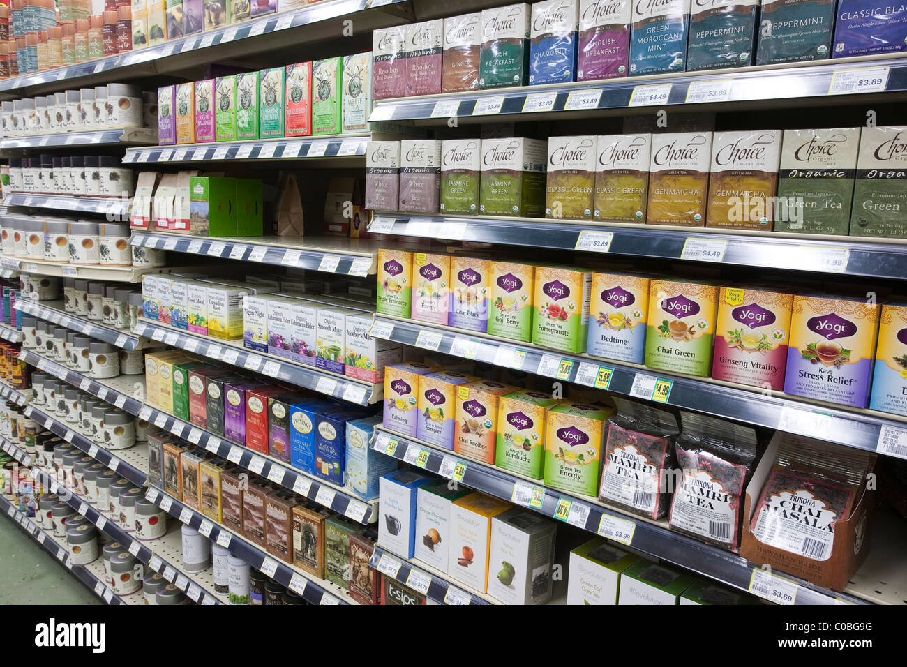 Tea Aisle at Uwajimaya Supermarket Stock Photo, Royalty Free Image
