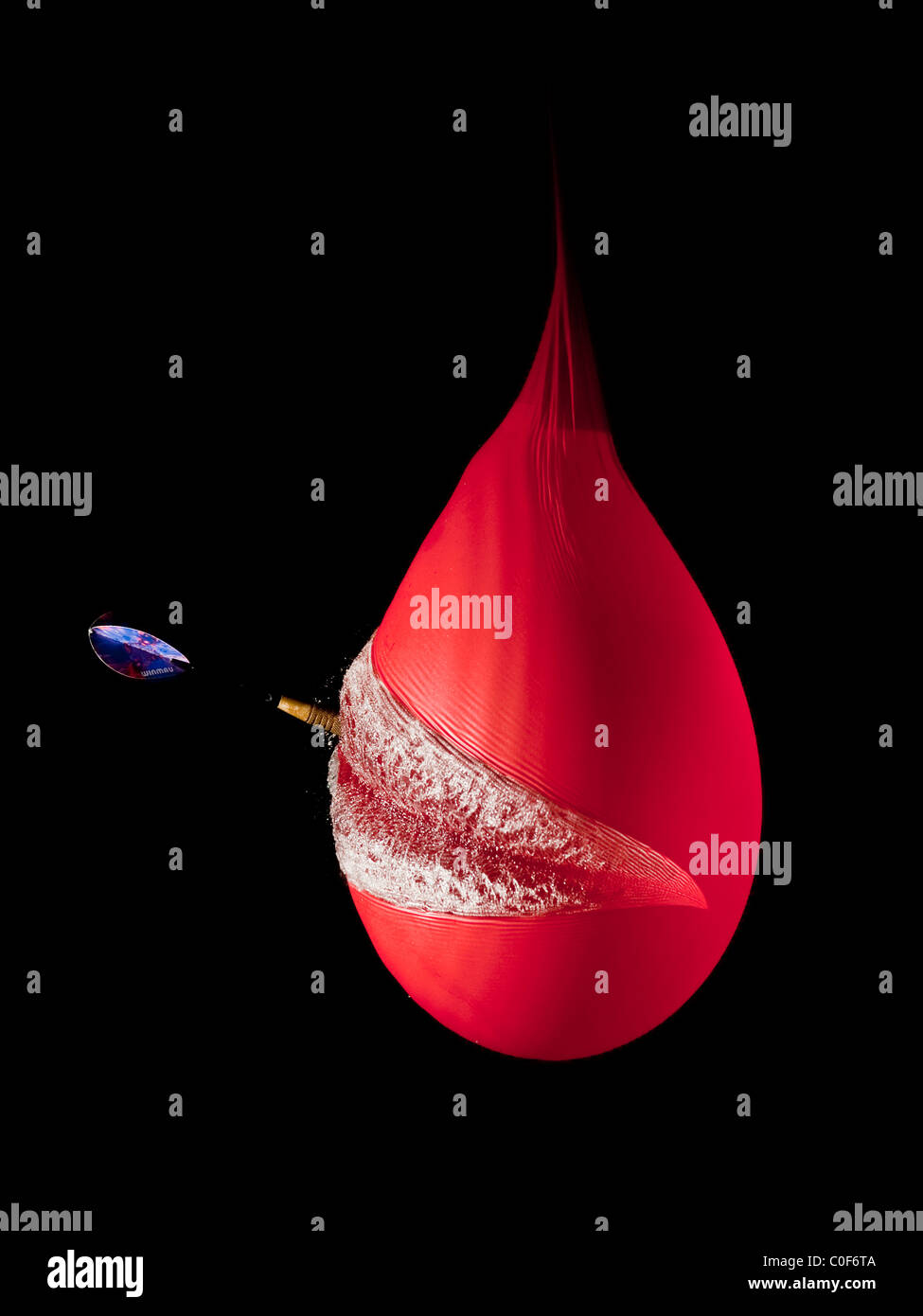One image of a sequence showing high speed flash photography using a