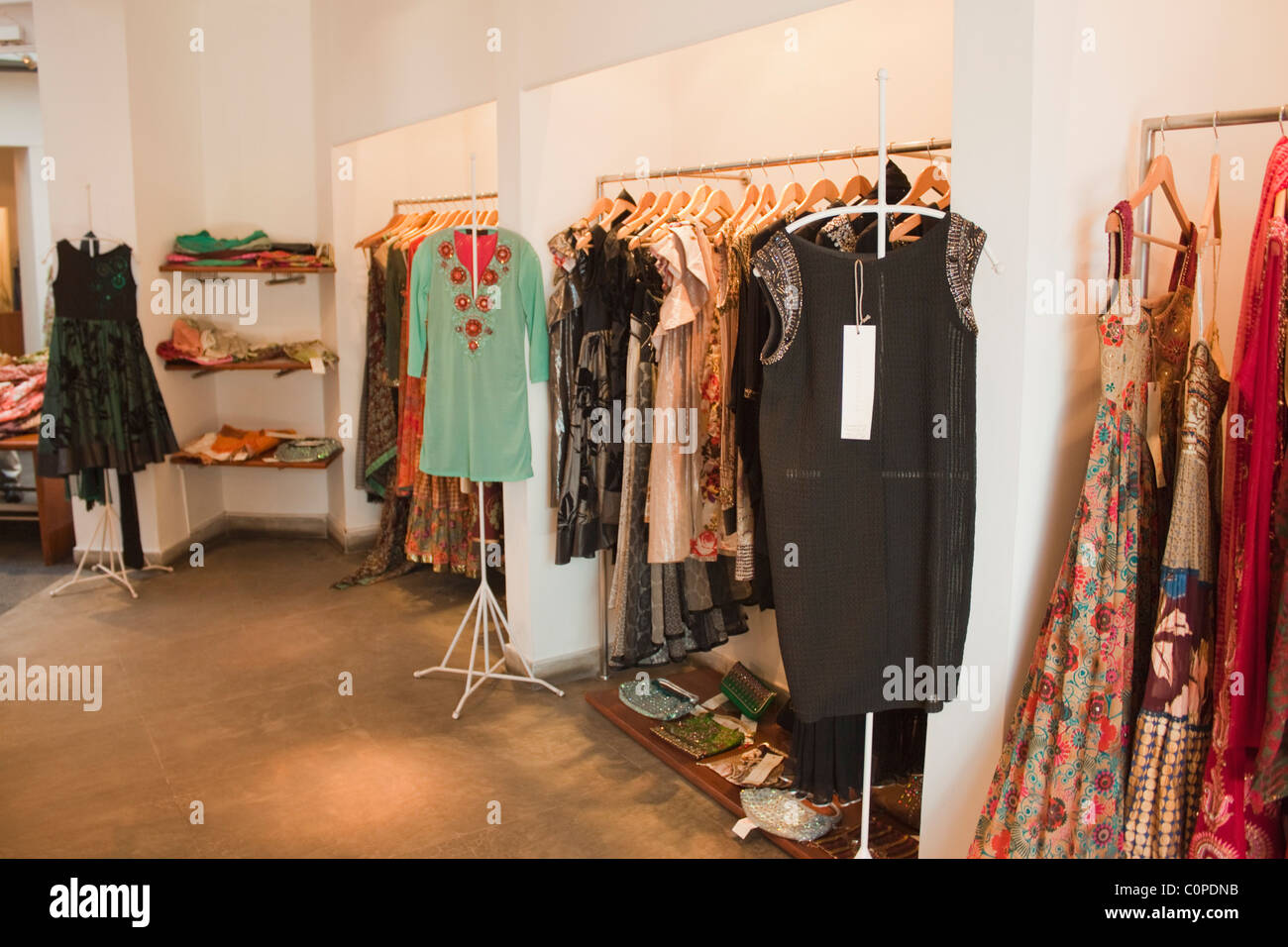 Clothes display in a clothing store, New Delhi, India Stock Photo