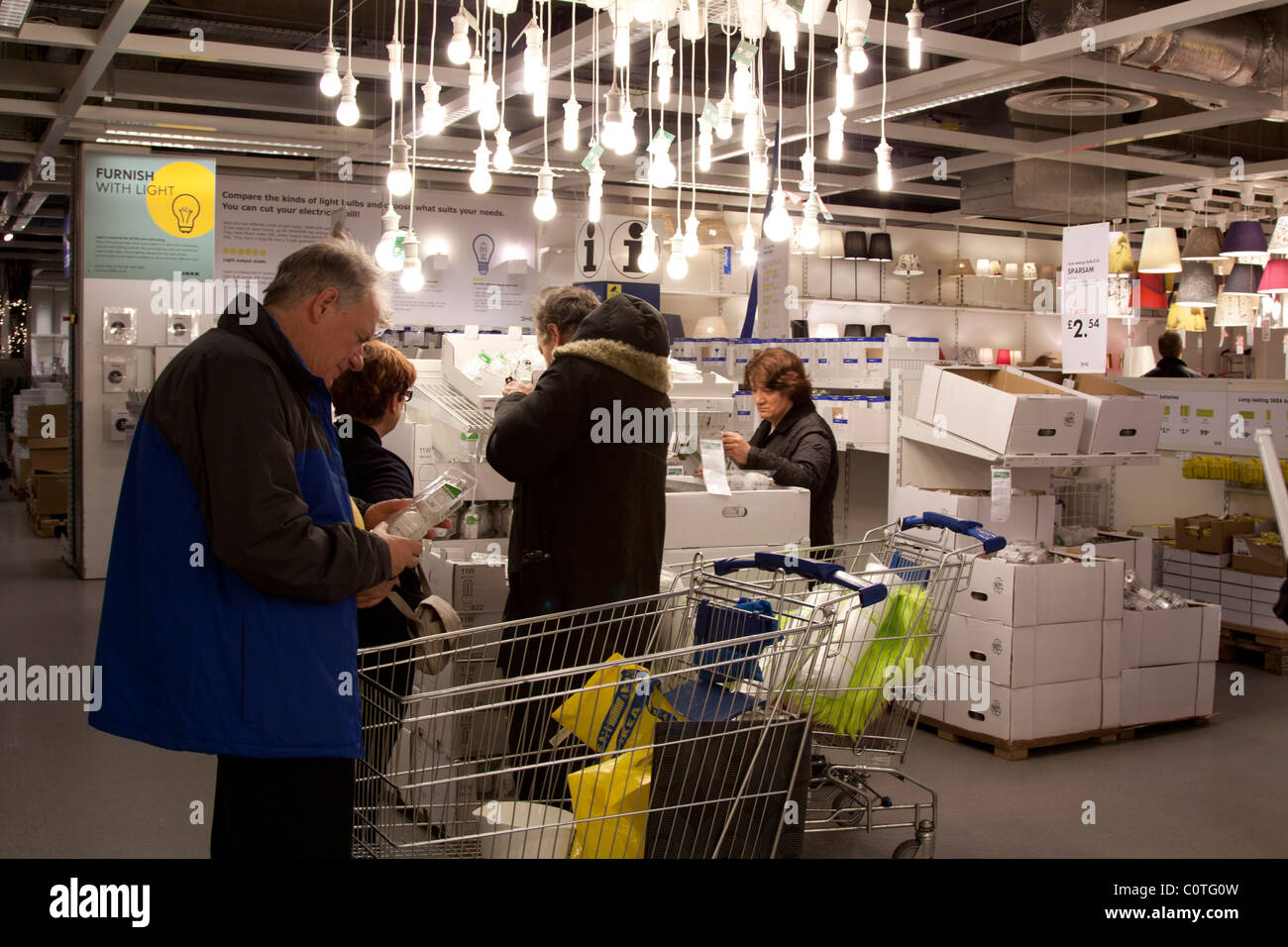 Lighting Department Ikea Store Wembley London Stock Photo