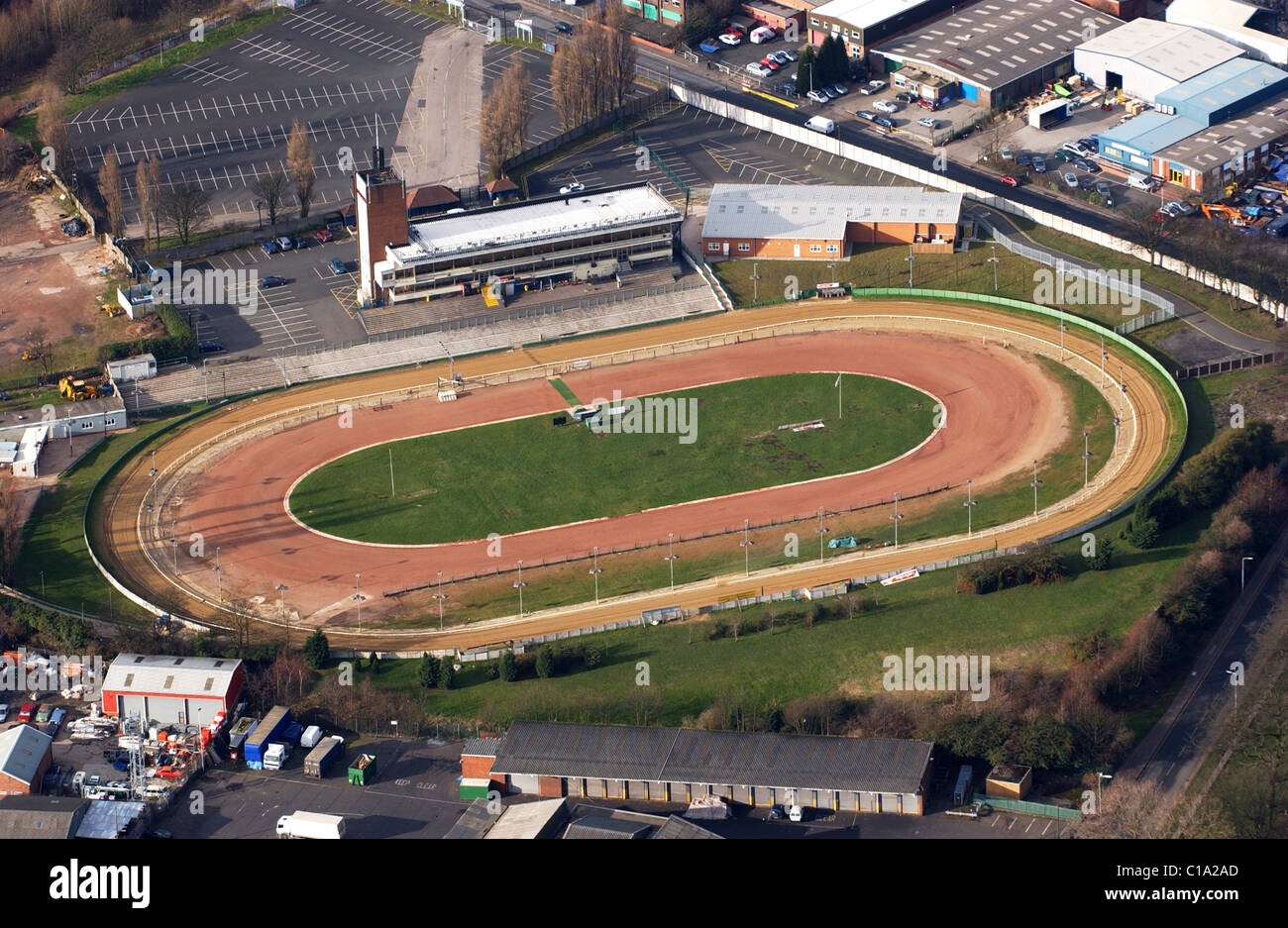 Aerial view of Monmore Green Dog Track and Speedway Stadium in Stock