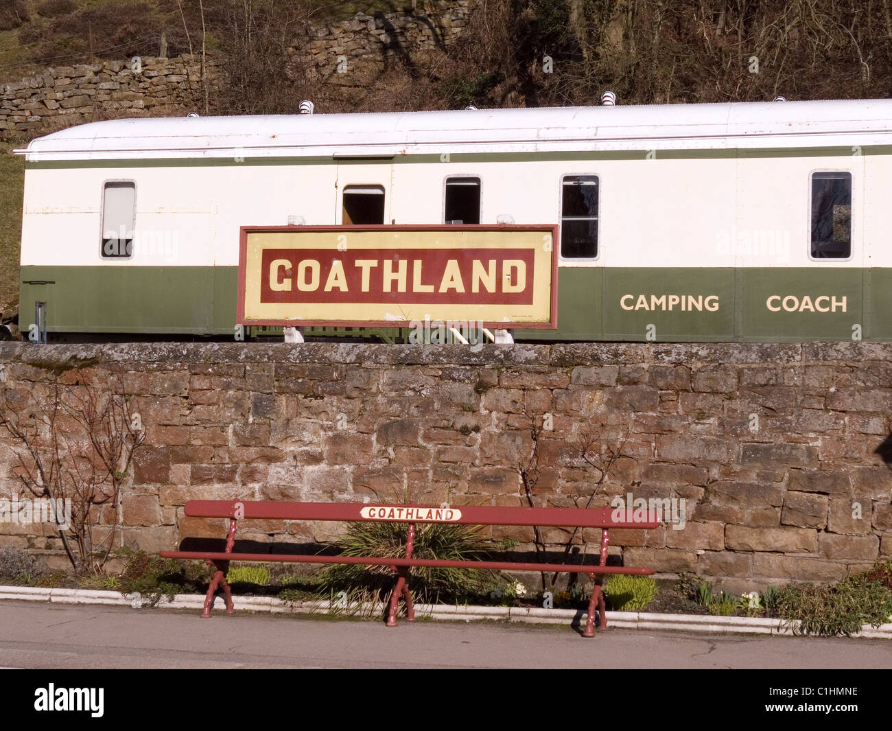 A railway Camping Coach at Goathland Station North Yorkshire Moors