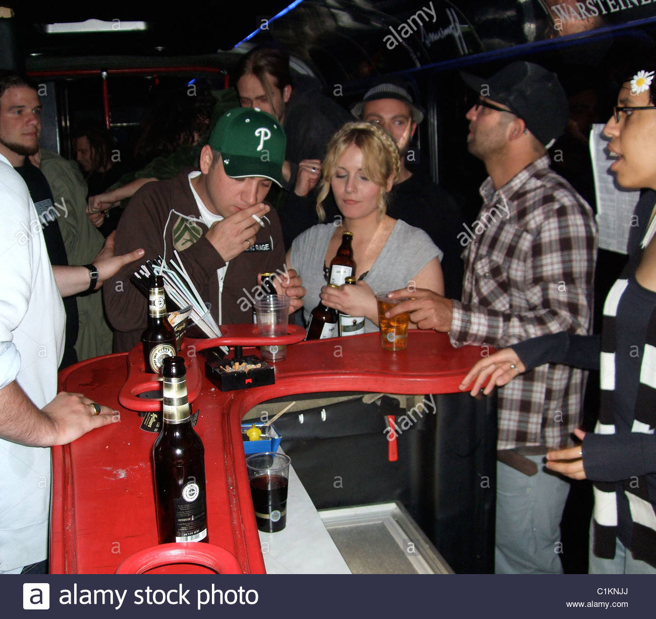 Jimmy Pop from Bloodhound Gang and groupies in a special party bus Stock Photo, Royalty Free
