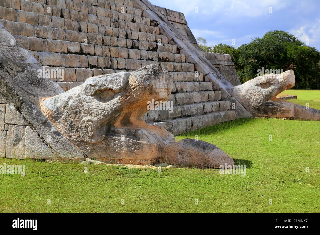 Kukulcan serpent snake El Castillo Mayan Chichen Itza pyramid Mexico