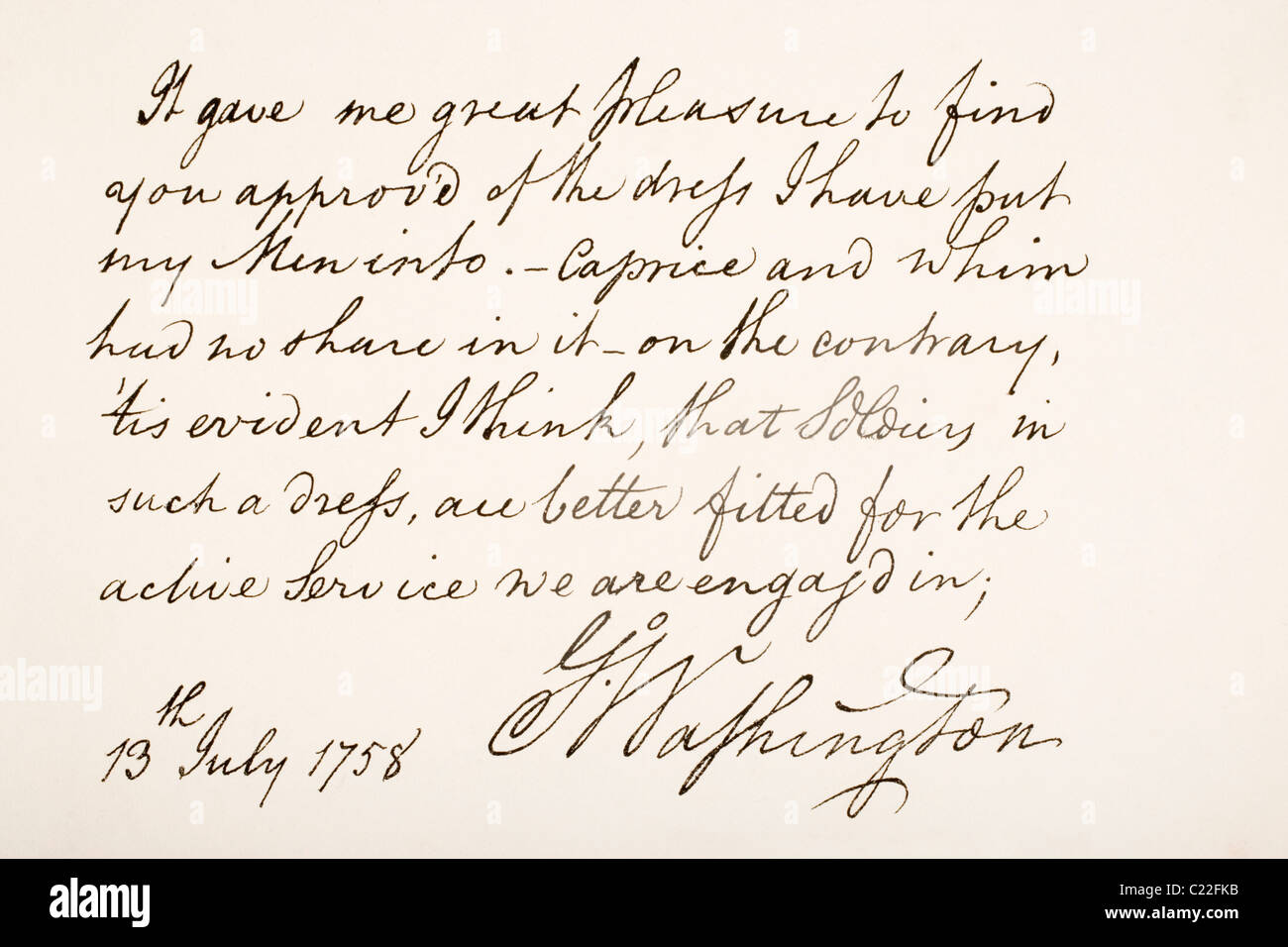 George washington writing paper