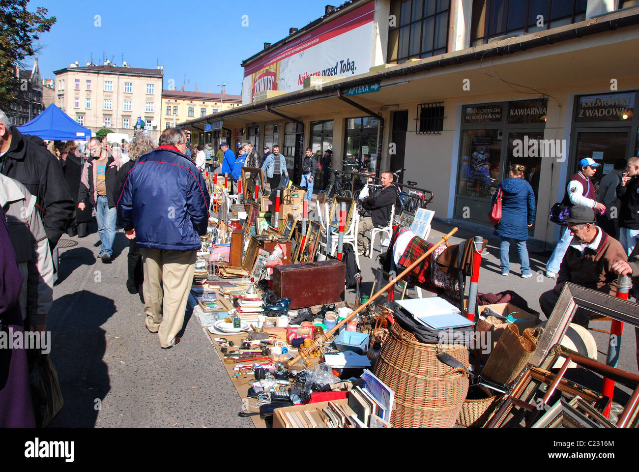 Sunday Flea Market, Kazimierz, City of Krakow, Poland Stock Photo