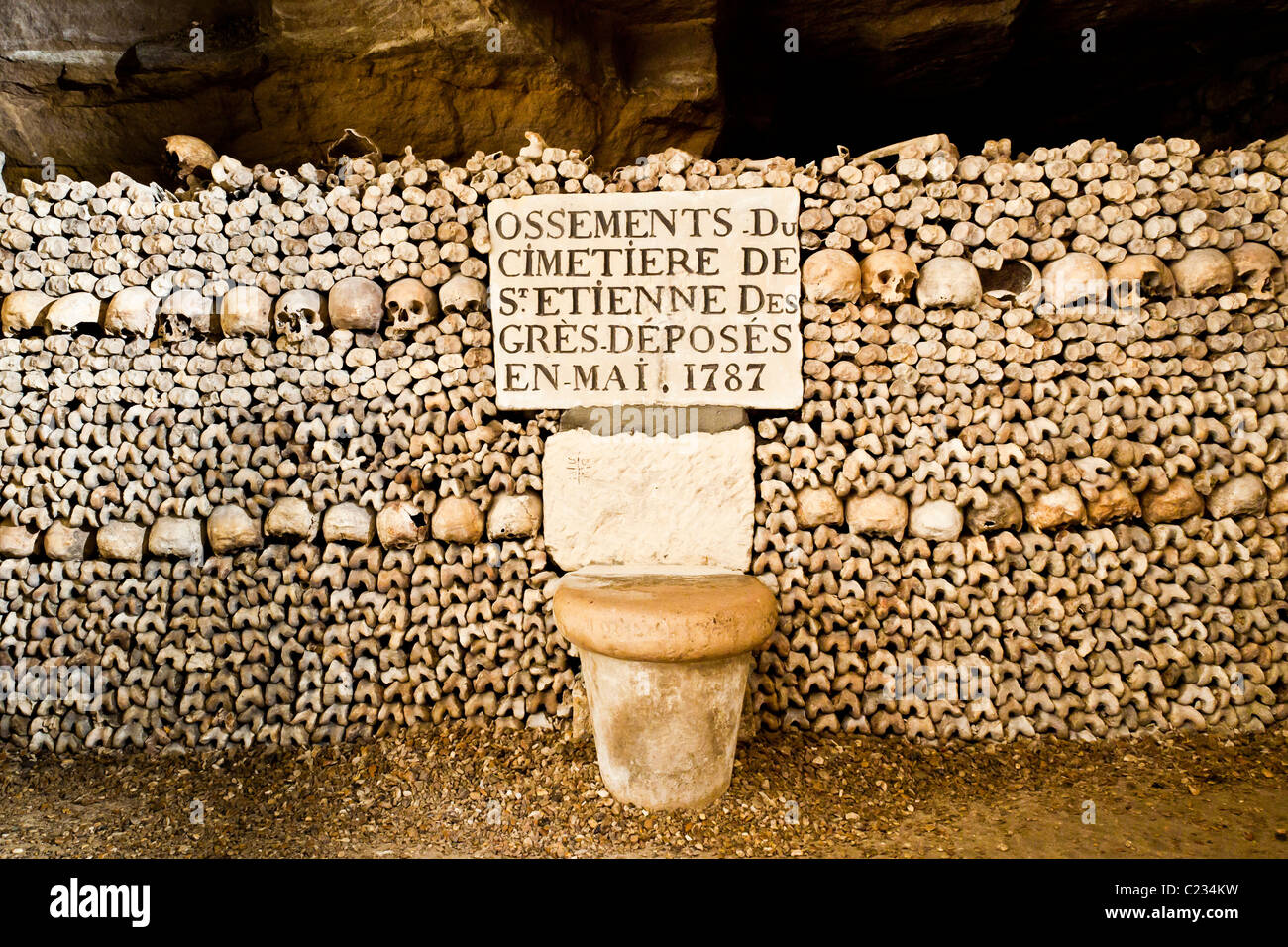 Stack of bones and skulls in the Paris Paris France. Studio